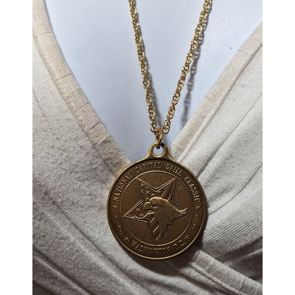 Vintage 1998 National Capital Drill Classic Medallion Necklace - Picture 6 of 8